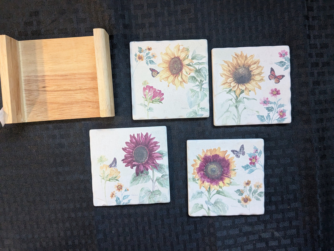 sunflower coaster design set
