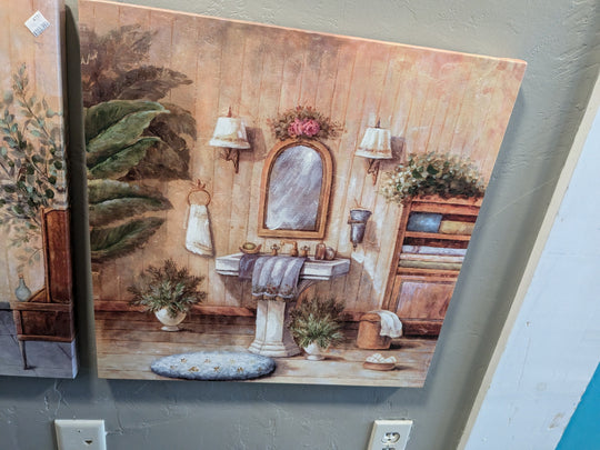 Bathroom Retreat Set of 2 Pictures – a beautifully curated set featuring soothing, nature-inspired artwork designed to create a tranquil atmosphere in your bathroom decor.