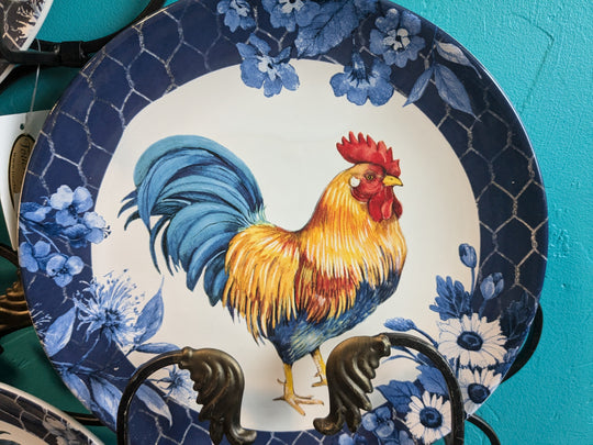 4 plate set roosters